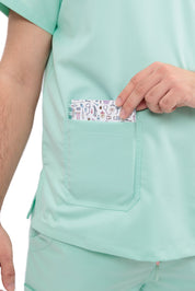 MULTI-POCKET SCRUB TOP CARE ANGELS - WISH JADE