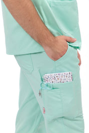 TECHNICAL SCRUB PANTS CARE ANGELS - WISH JADE