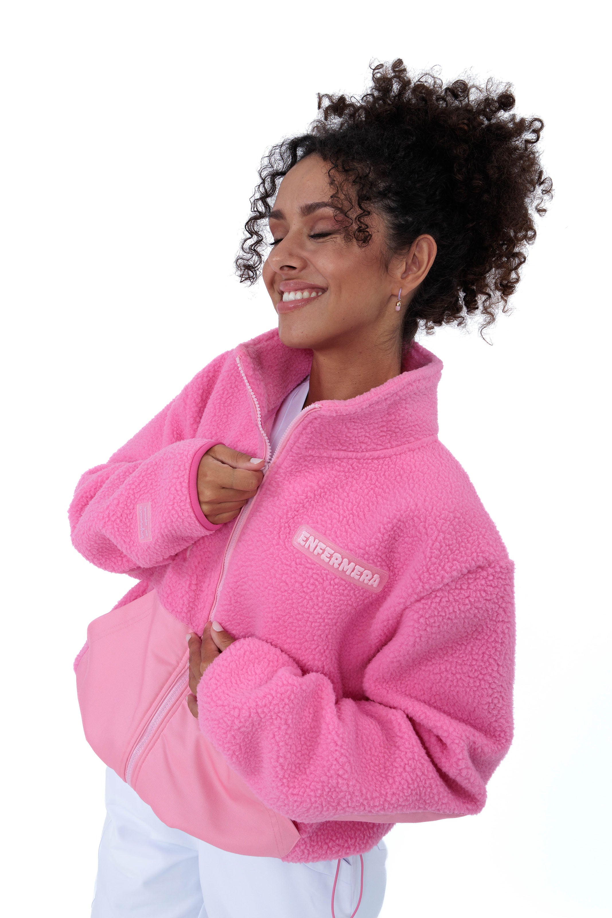 CHAQUETA POLAR RELAXED PINK - ENFERMERA