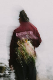 RELAXED BURGUNDY FLEECE JACKET - ENFERMERA