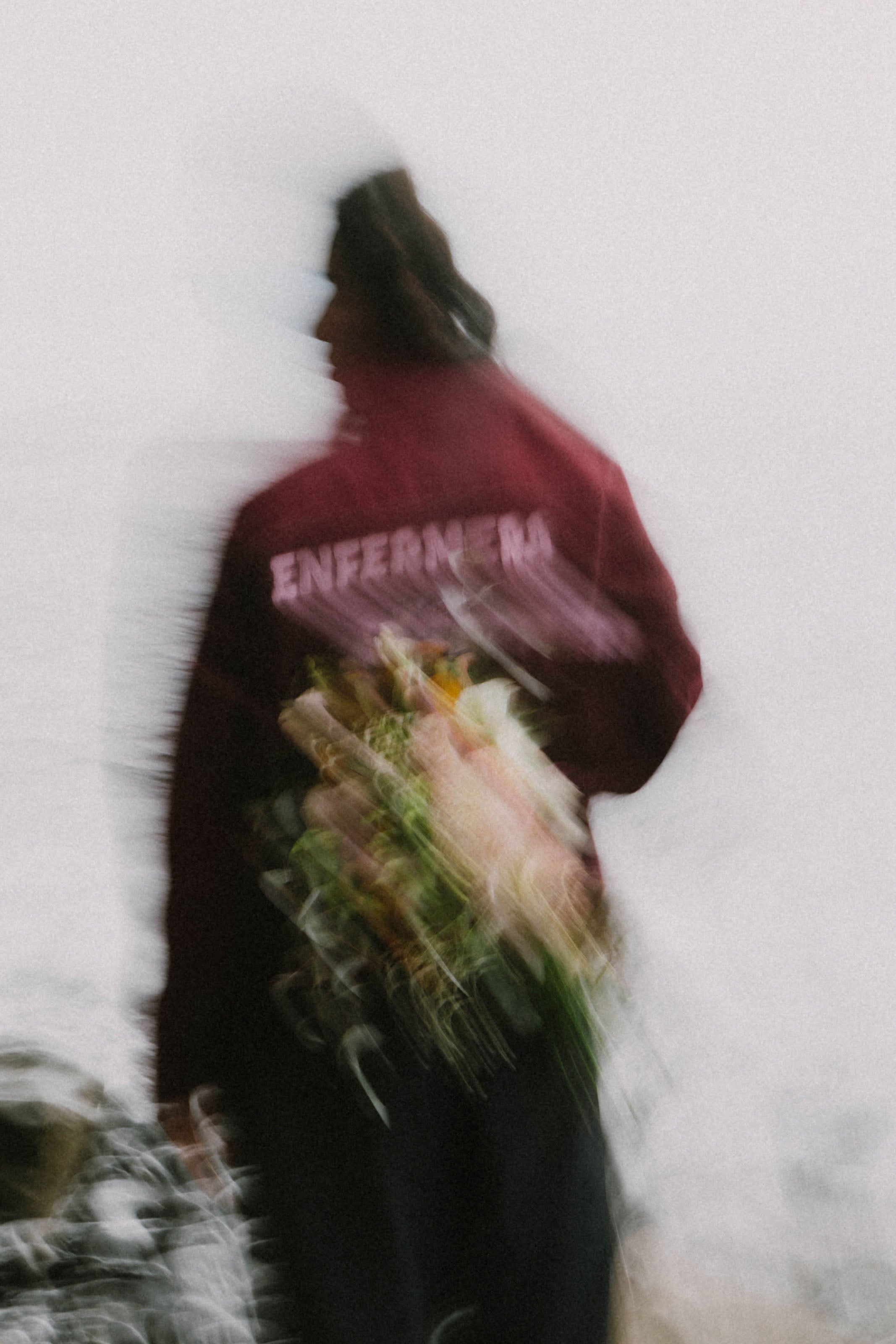 RELAXED BURGUNDY FLEECE JACKET - ENFERMERA