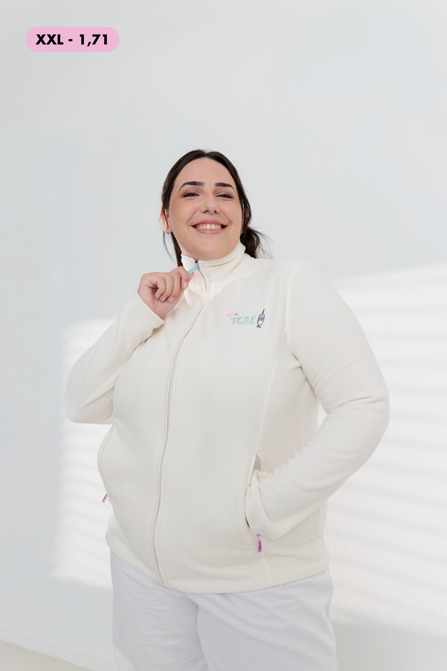 CHAQUETA POLAR TCAE COLORS - CLOUD WHITE