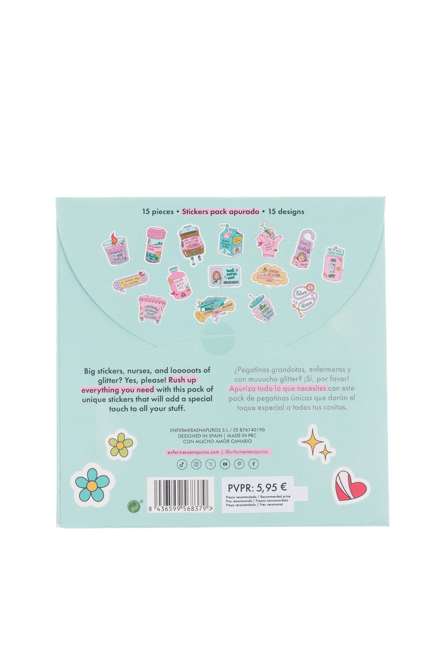 PACK PEGATINAS NURSE IN A RUSH