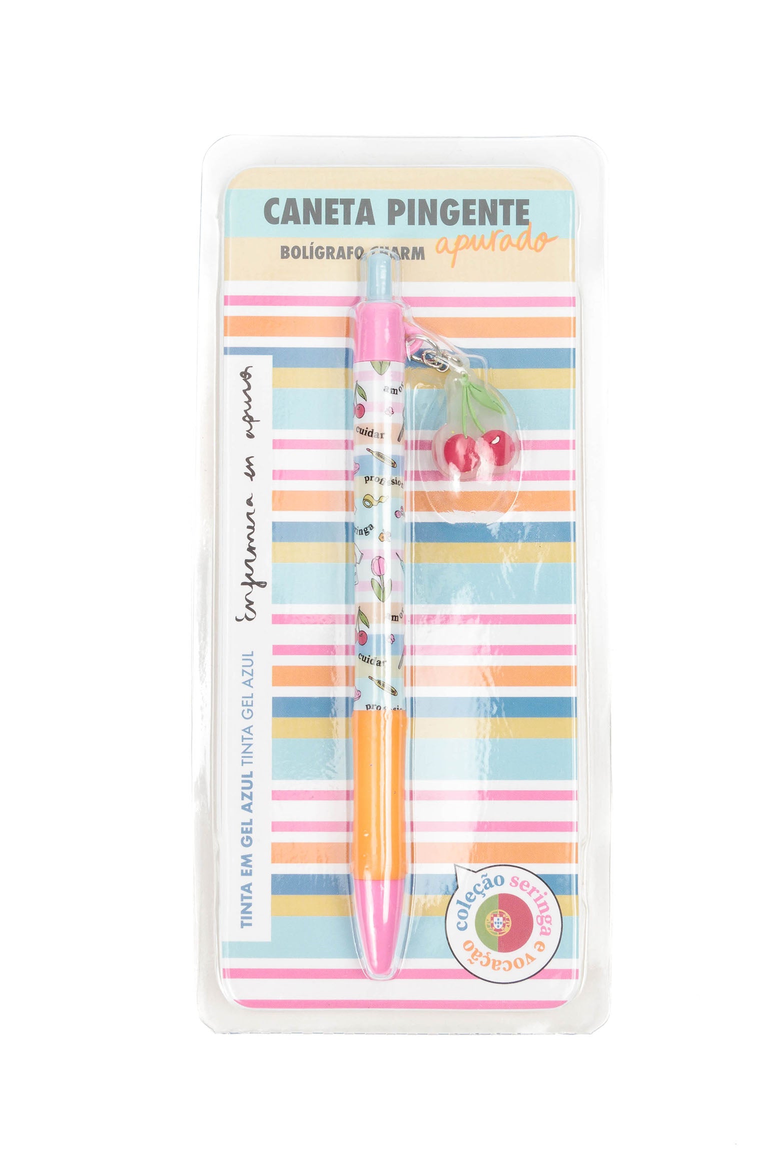 PEN WITH RETRACTABLE CHARM - SERINGA E VOCAÇAO 🍒