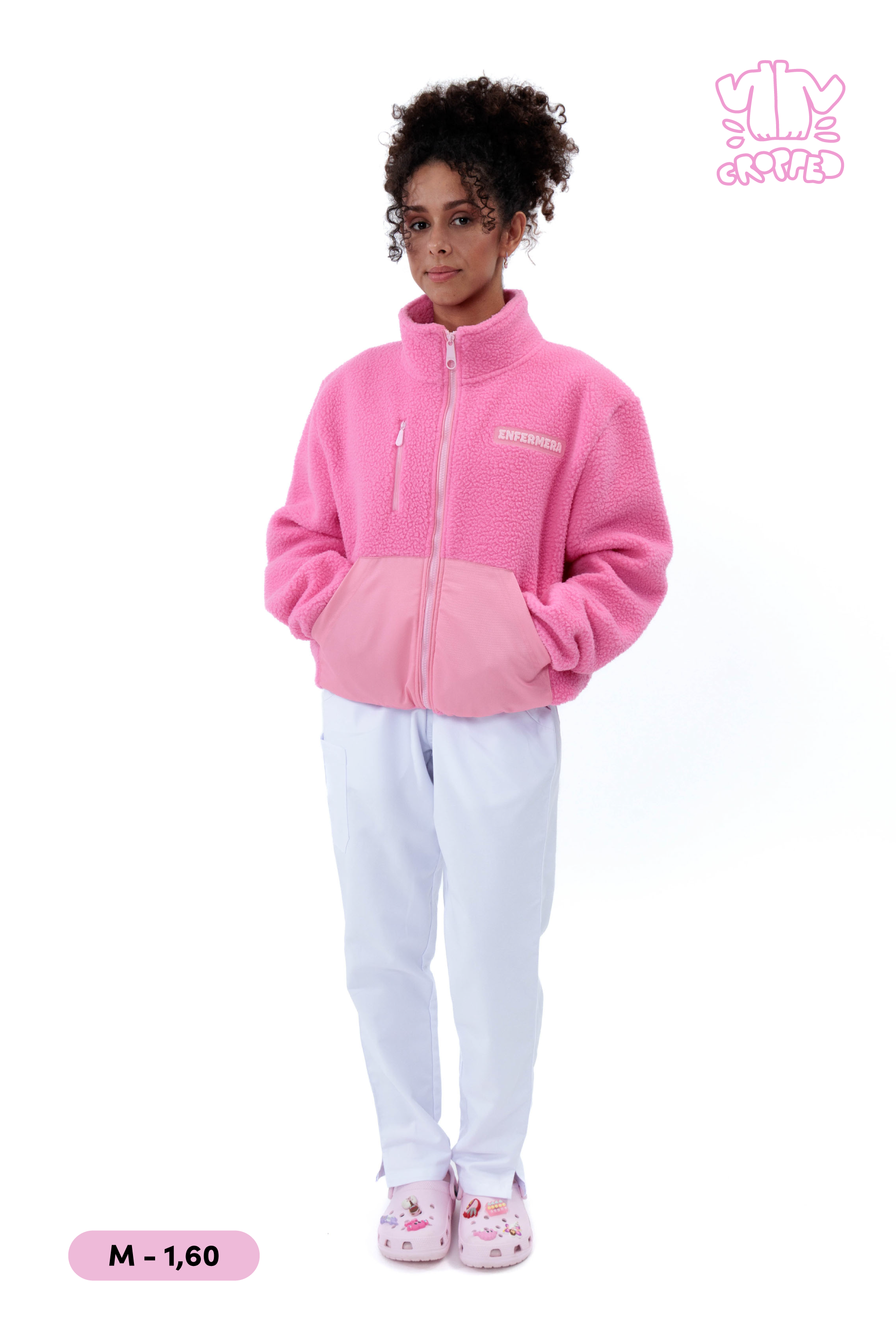 CHAQUETA POLAR RELAXED PINK - ENFERMERA