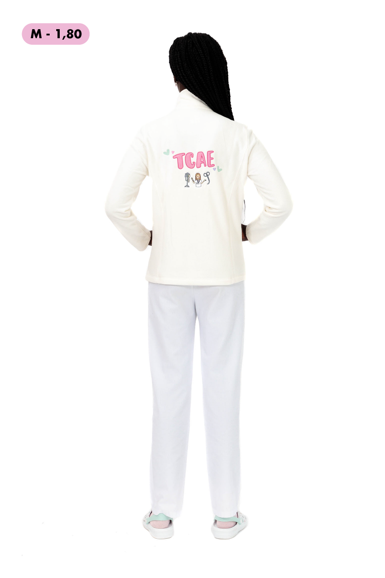 FLEECE JACKET "TCAE" COLORS - WHITE CLOUD 