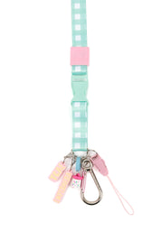 LANYARD CHARM VICHY AQUAMARINE