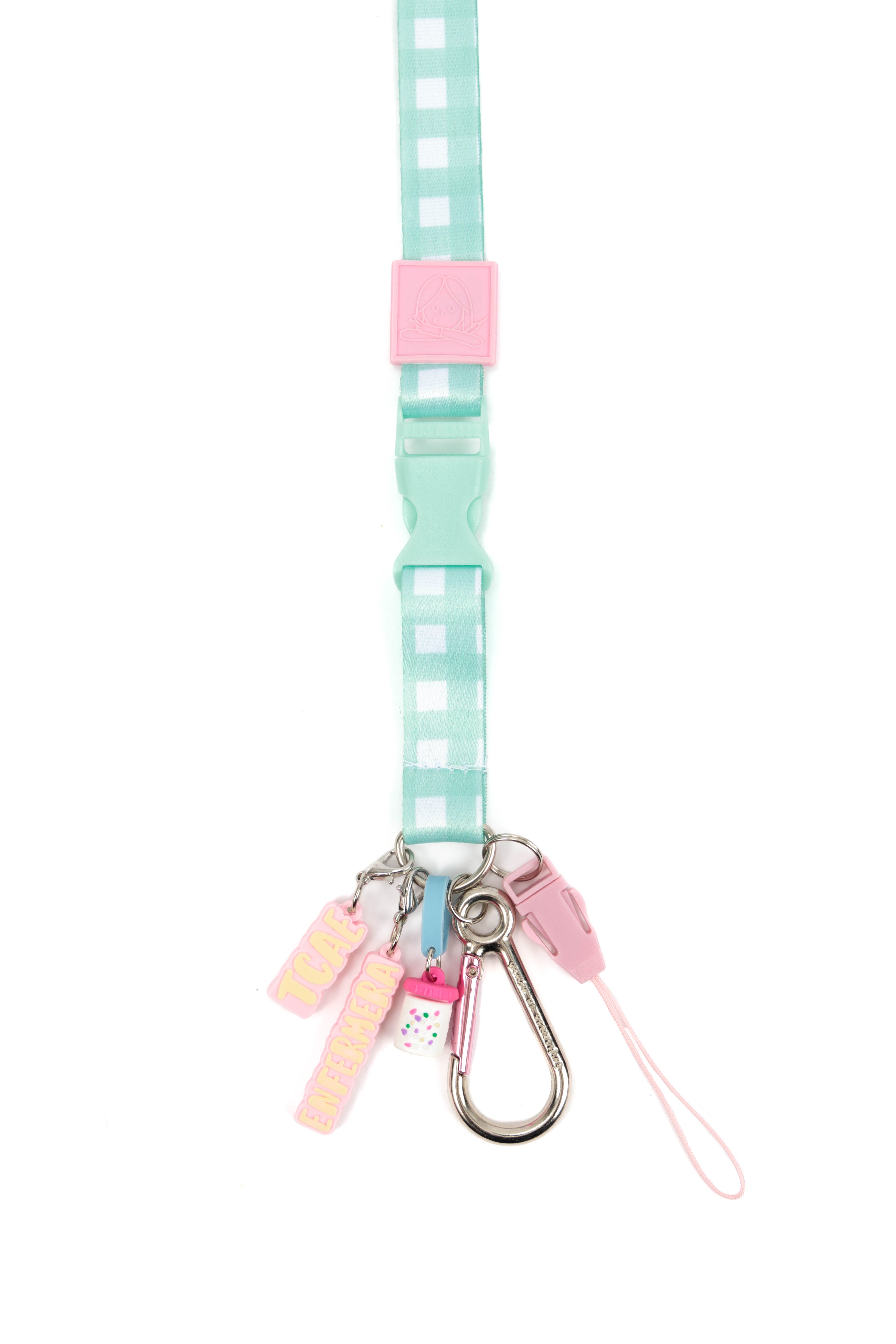 LANYARD CHARM VICHY AQUAMARINE