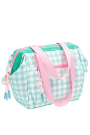 LUNCH BAG WITH HANDLES VICHY AQUAMARINE