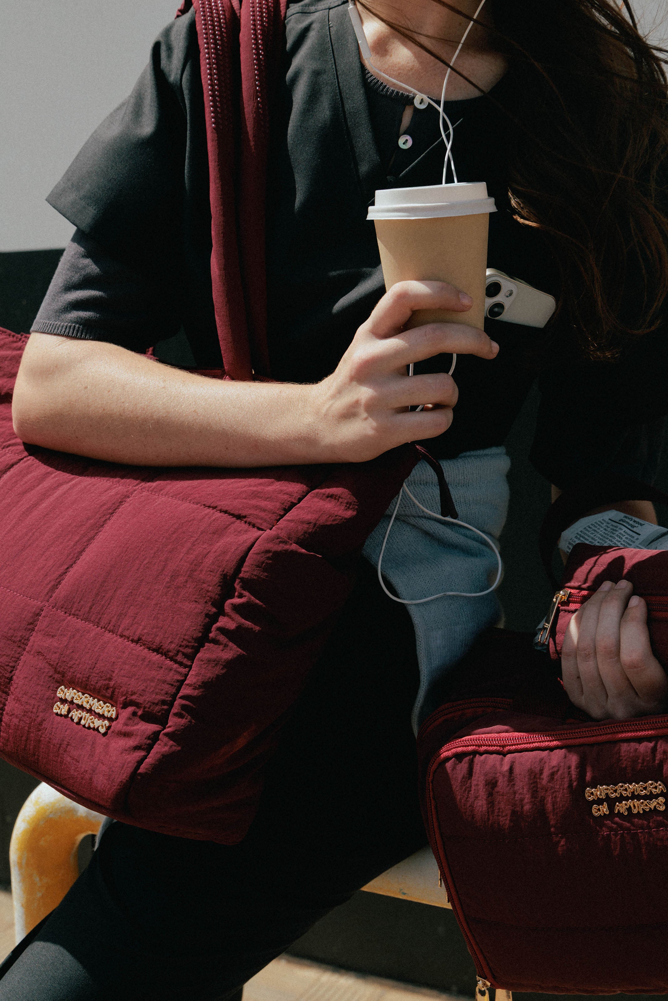 BOLSO PUFFER - BURGUNDY