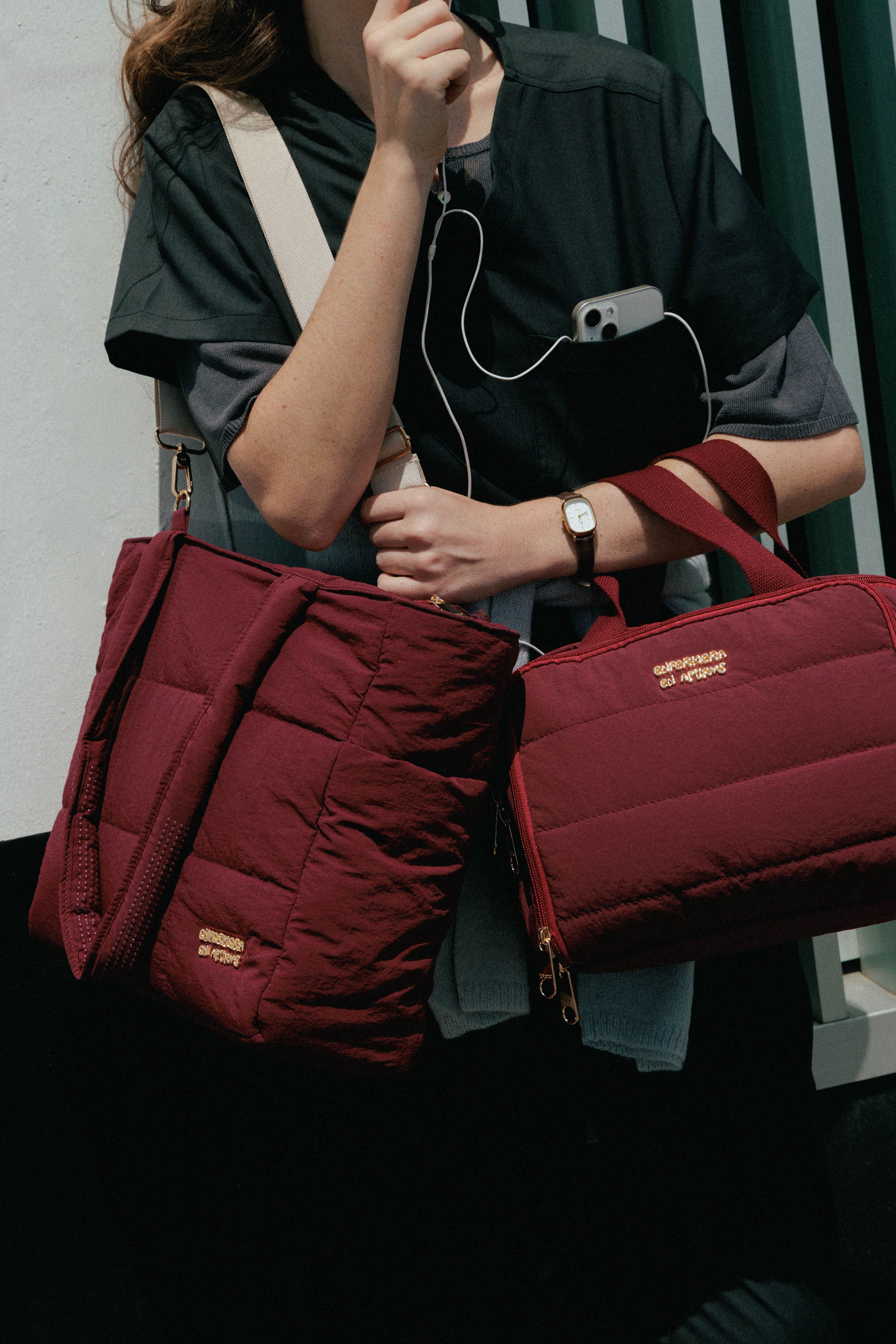 BOLSO PUFFER - BURGUNDY
