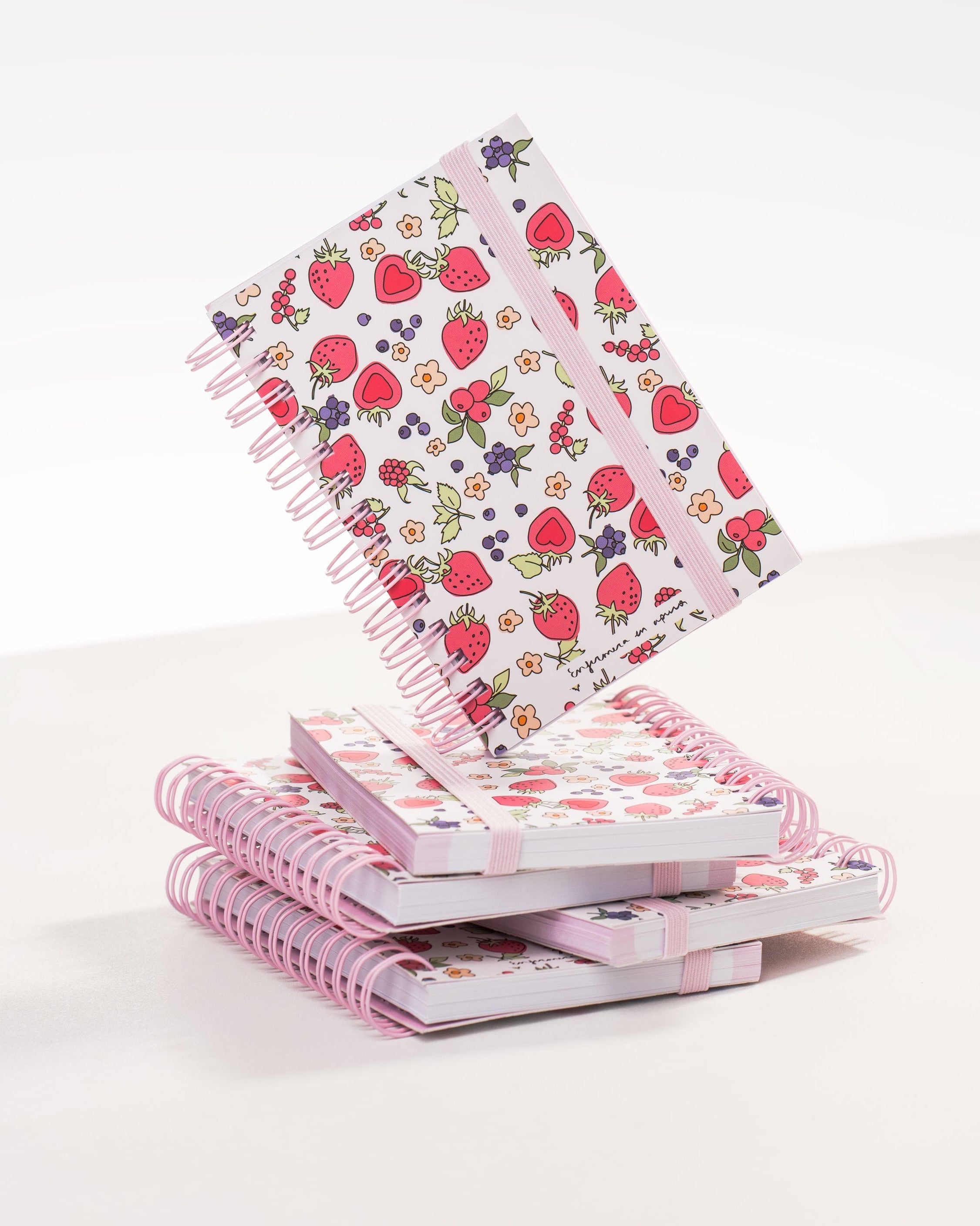 MINI NOTEBOOK WITH RINGS - STRAWBERRY🍓