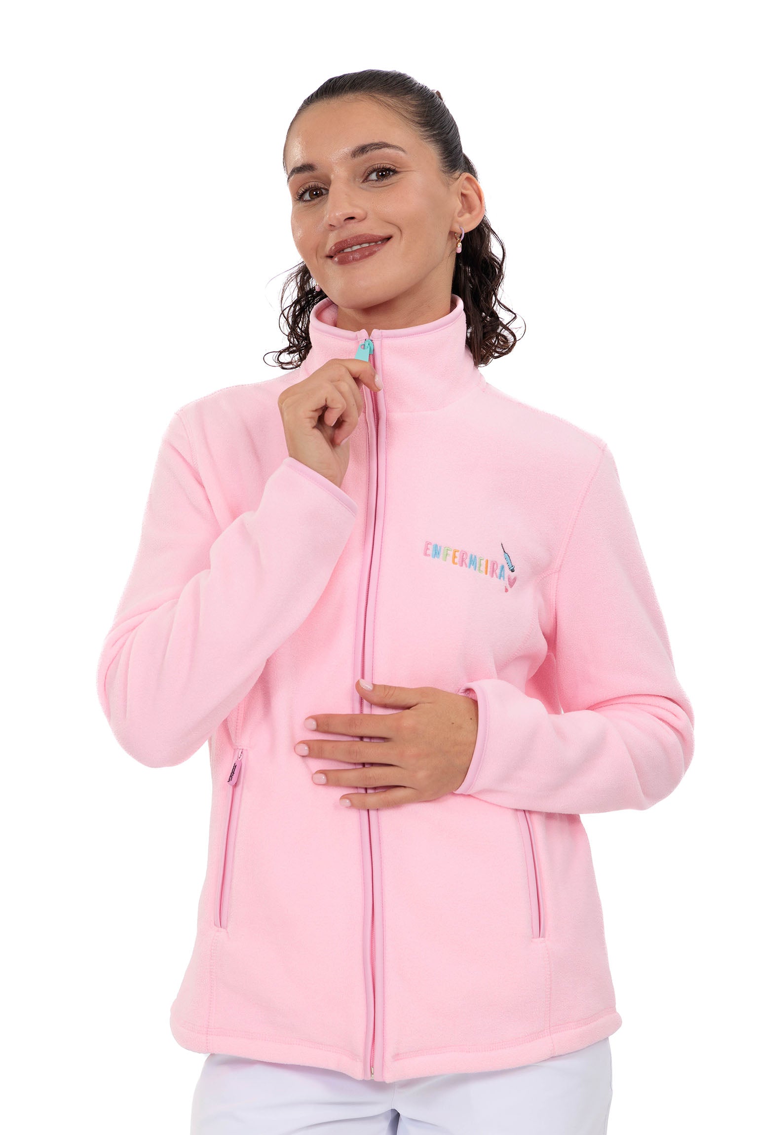 CHAQUETA POLAR ENFERMEIRA COLORS - SERINGA E VOCAÇÃO 🍒