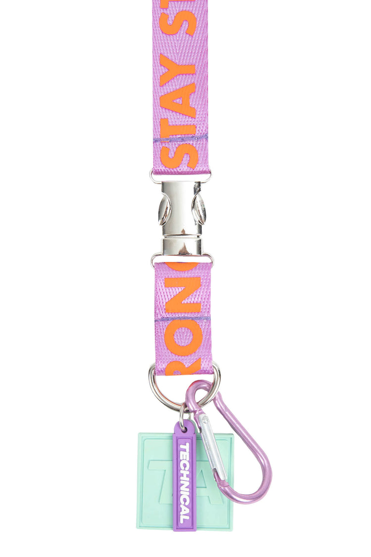 GLOSSY TECHNICAL LANYARD - LILAC STAY STRONG⚡