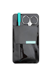 GLOSSY POCKET POUCH - DEEP BLACK