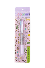 BOLÍGRAFO 4 COLORES LEOPARD - LILA 🐆